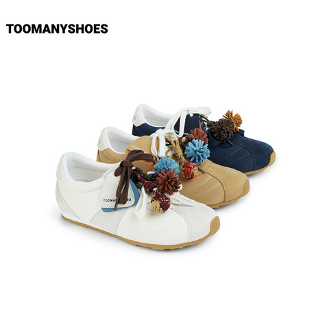 吴昕同款Toomanyshoes奶茶啵啵miu系运动鞋小白鞋男女复古德训鞋