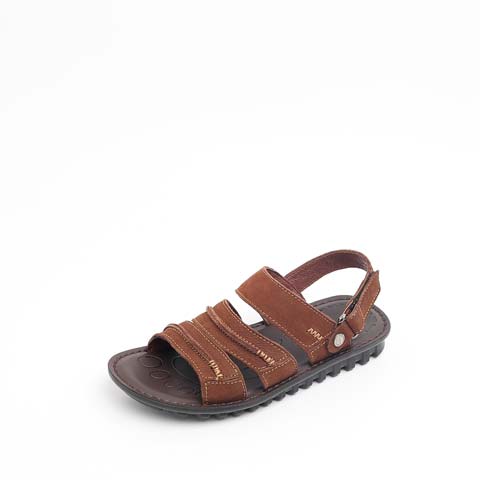 U.S. POLO ASSN. 美国马球协会 金属扣磨砂牛皮真皮男士沙滩凉鞋 棕色 X251296