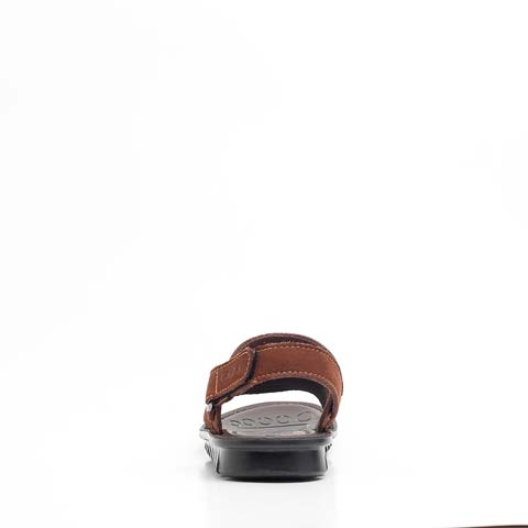 U.S. POLO ASSN. 美国马球协会 金属扣磨砂牛皮真皮男士沙滩凉鞋 棕色 X251296