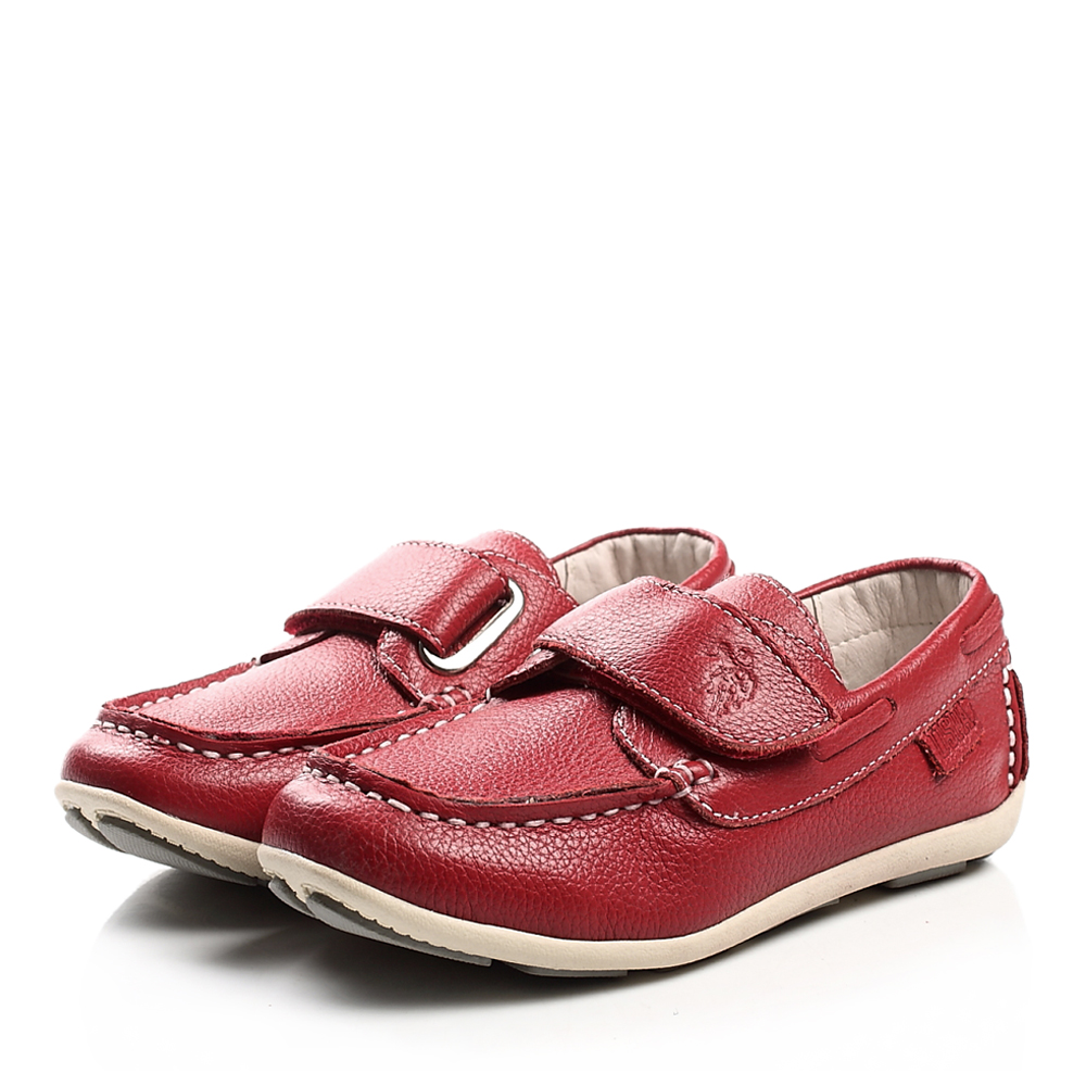 U.S.POLO ASSN./美国马球协会春秋季红色牛皮男小童满帮鞋L70369