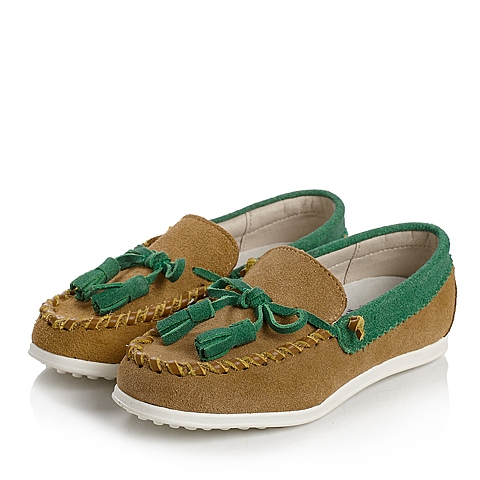 U.S.POLO ASSN./美国马球协会春秋季啡色牛皮男小童满帮鞋L70373