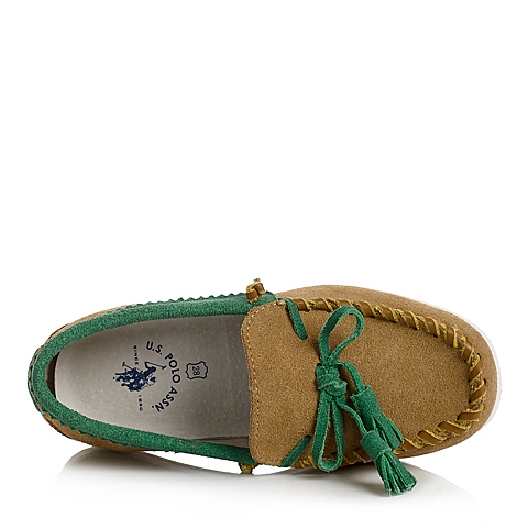 U.S.POLO ASSN./美国马球协会春秋季啡色牛皮男小童满帮鞋L70373