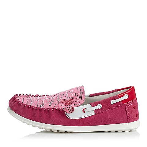 U.S.POLO ASSN./美国马球协会春秋季桃红牛皮/PU女小童满帮鞋L70281