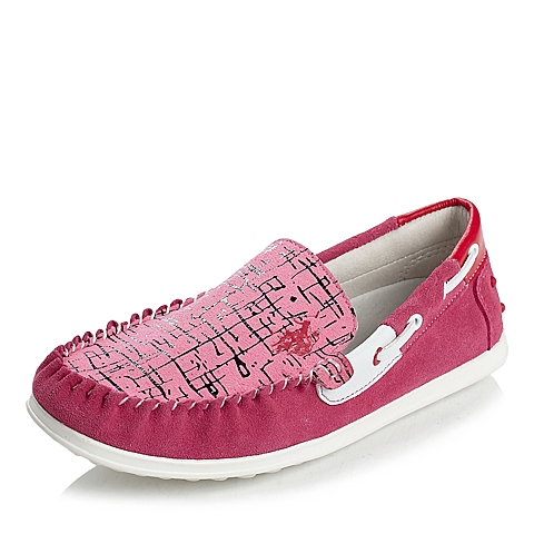 U.S.POLO ASSN./美国马球协会春秋季桃红牛皮/PU女小童满帮鞋L70281
