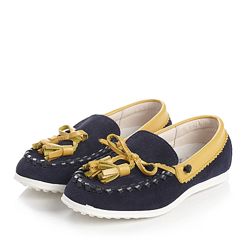 U.S.POLO ASSN./美国马球协会春秋季深蓝牛皮男小童满帮鞋L70373