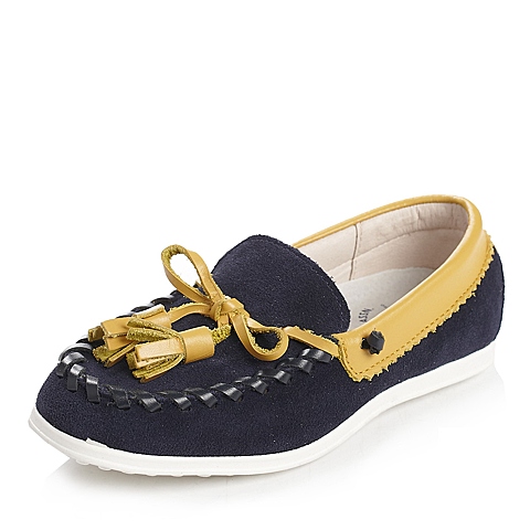 U.S.POLO ASSN./美国马球协会春秋季深蓝牛皮男小童满帮鞋L70373