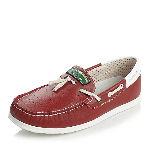 U.S.POLO ASSN./美国马球协会春秋季红色皮质女中童满帮鞋L70287