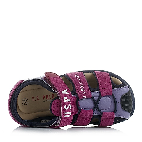 U.S.POLO ASSN美国马球协会夏季PU+织物女小童凉鞋时尚凉鞋L50011
