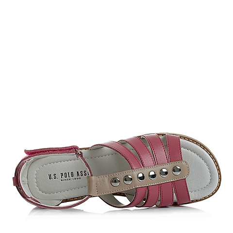 U.S.POLO ASSN./美国马球协会夏季牛剖层皮女小童凉鞋时尚凉鞋L50057