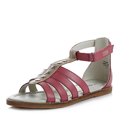 U.S.POLO ASSN./美国马球协会夏季牛剖层皮女小童凉鞋时尚凉鞋L50057