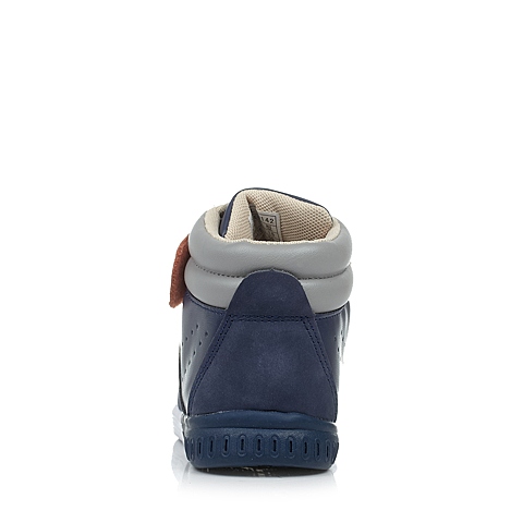 U.S.POLO ASSN./美国马球协会春秋季深蓝牛皮男中童皮鞋满帮鞋L50142