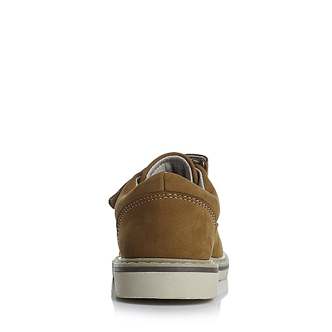 U.S.POLO ASSN./美国马球协会春秋季啡色牛皮男小童皮鞋满帮鞋L50161