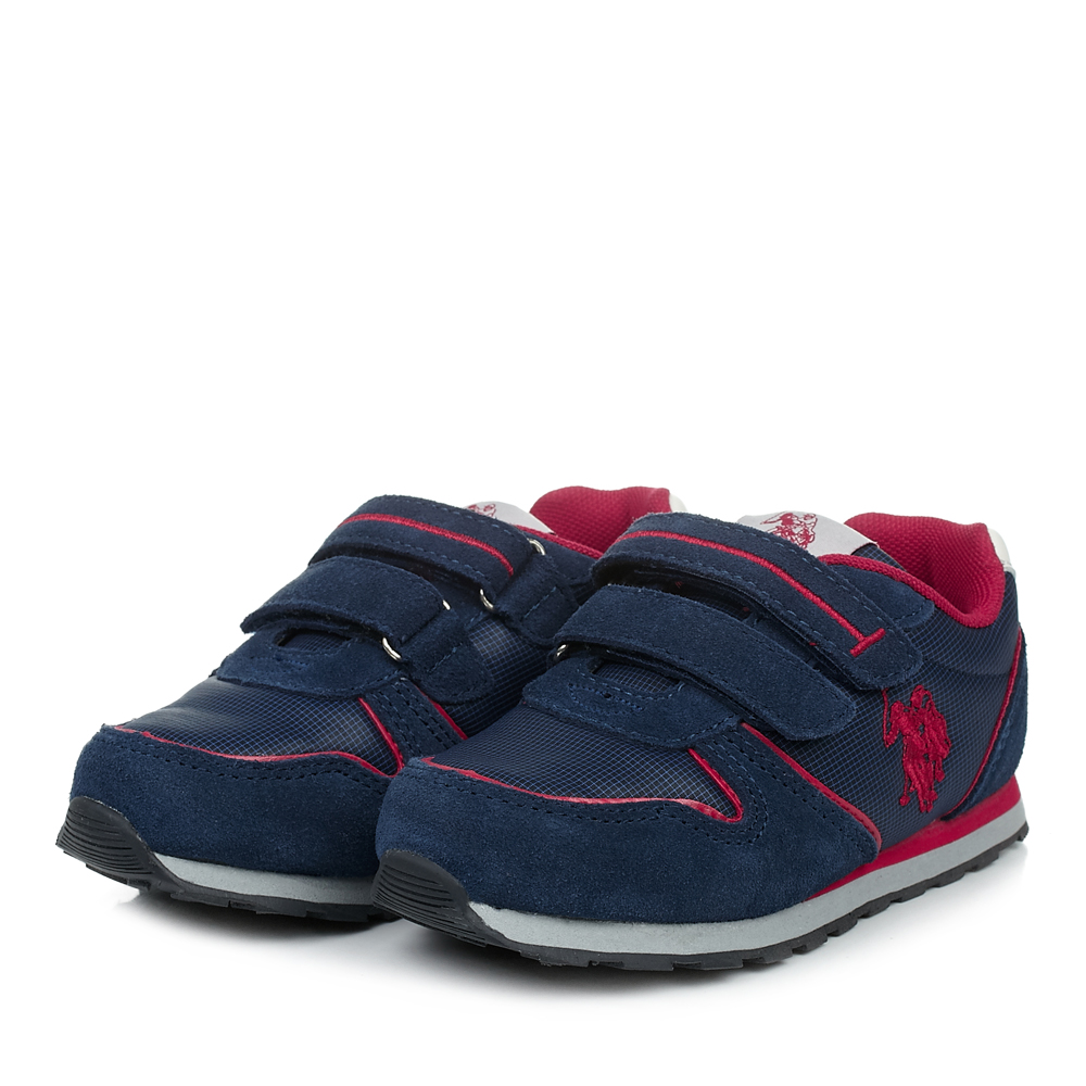 U.S.POLO ASSN./美国马球协会春秋季蓝色PU男小童皮鞋满帮鞋L50173