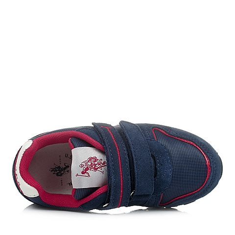 U.S.POLO ASSN./美国马球协会春秋季蓝色PU男小童皮鞋满帮鞋L50173