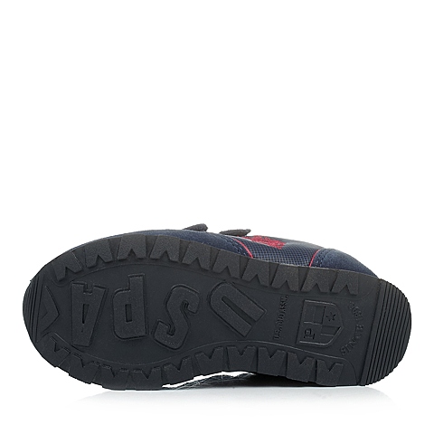 U.S.POLO ASSN./美国马球协会春秋季蓝色PU男小童皮鞋满帮鞋L50173