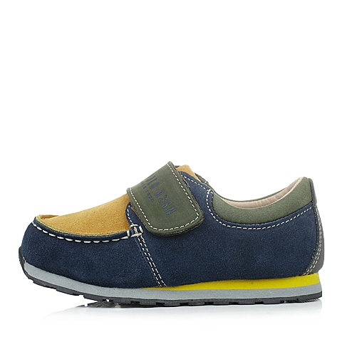 U.S.POLO ASSN./美国马球协会春秋季蓝色牛皮男小童皮鞋满帮鞋L50174