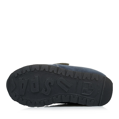 U.S.POLO ASSN./美国马球协会春秋季蓝色牛皮男小童皮鞋满帮鞋L50174