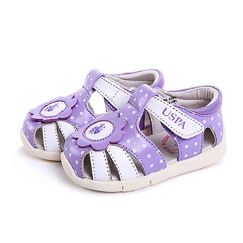 保罗（U．S．POLO ASSN）16年夏季女童牛皮凉鞋沙滩鞋学生鞋休闲鞋包头凉鞋DL5208