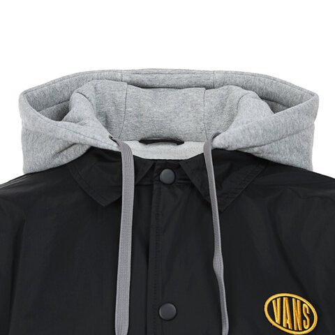 VANS范斯2024男子Riley II Coach Jacket梭织连帽外套VN000HMHBLK