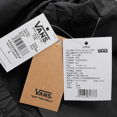 VANS范斯2024男子Riley II Coach Jacket梭织连帽外套VN000HMHBLK