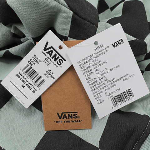 VANS范斯2024女子BIG CHECKER LOGO HOODIE针织连帽卫衣VN000GQVCRC