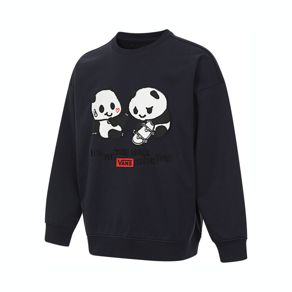 VANS范斯2025男子PANDA LOVER CREW针织无帽卫衣VN000NF4JDU