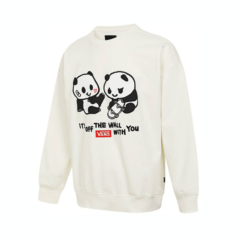 VANS范斯2025男子PANDA LOVER CREW针织无帽卫衣VN000NF4FS8