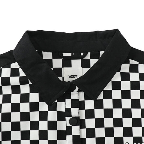 VANS范斯2025女子CHECKER BLOCKING SHIRT针织长袖衬衫VN000NFAEC5