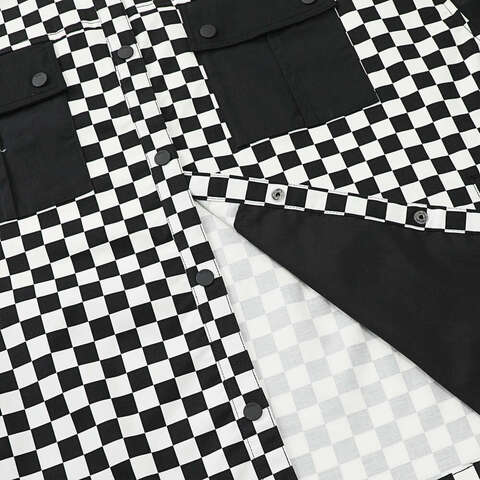 VANS范斯2025女子CHECKER BLOCKING SHIRT针织长袖衬衫VN000NFAEC5