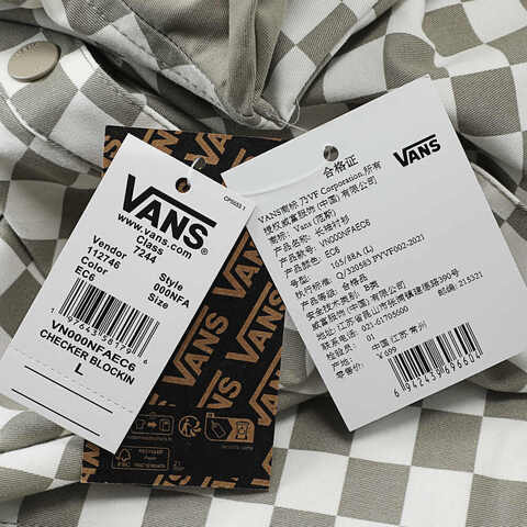 VANS范斯2025女子CHECKER BLOCKING SHIRT针织长袖衬衫VN000NFAEC6