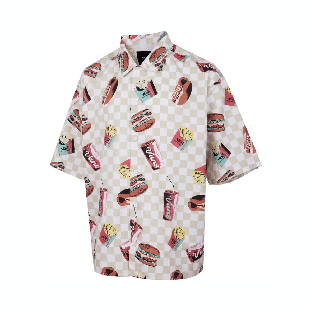 VANS范斯2025男子POP FAST FOOD SS SHIRT短袖衬衫VN000NNNEF9