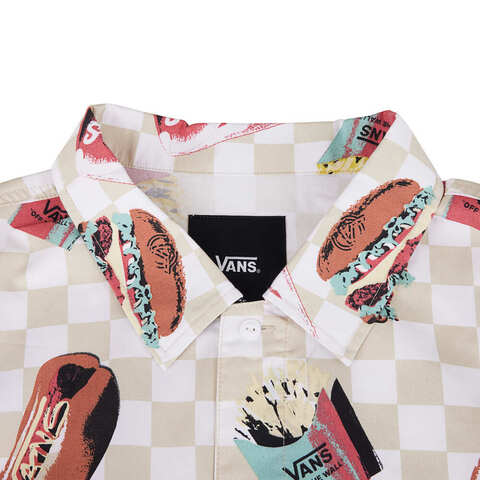 VANS范斯2025男子POP FAST FOOD SS SHIRT短袖衬衫VN000NNNEF9
