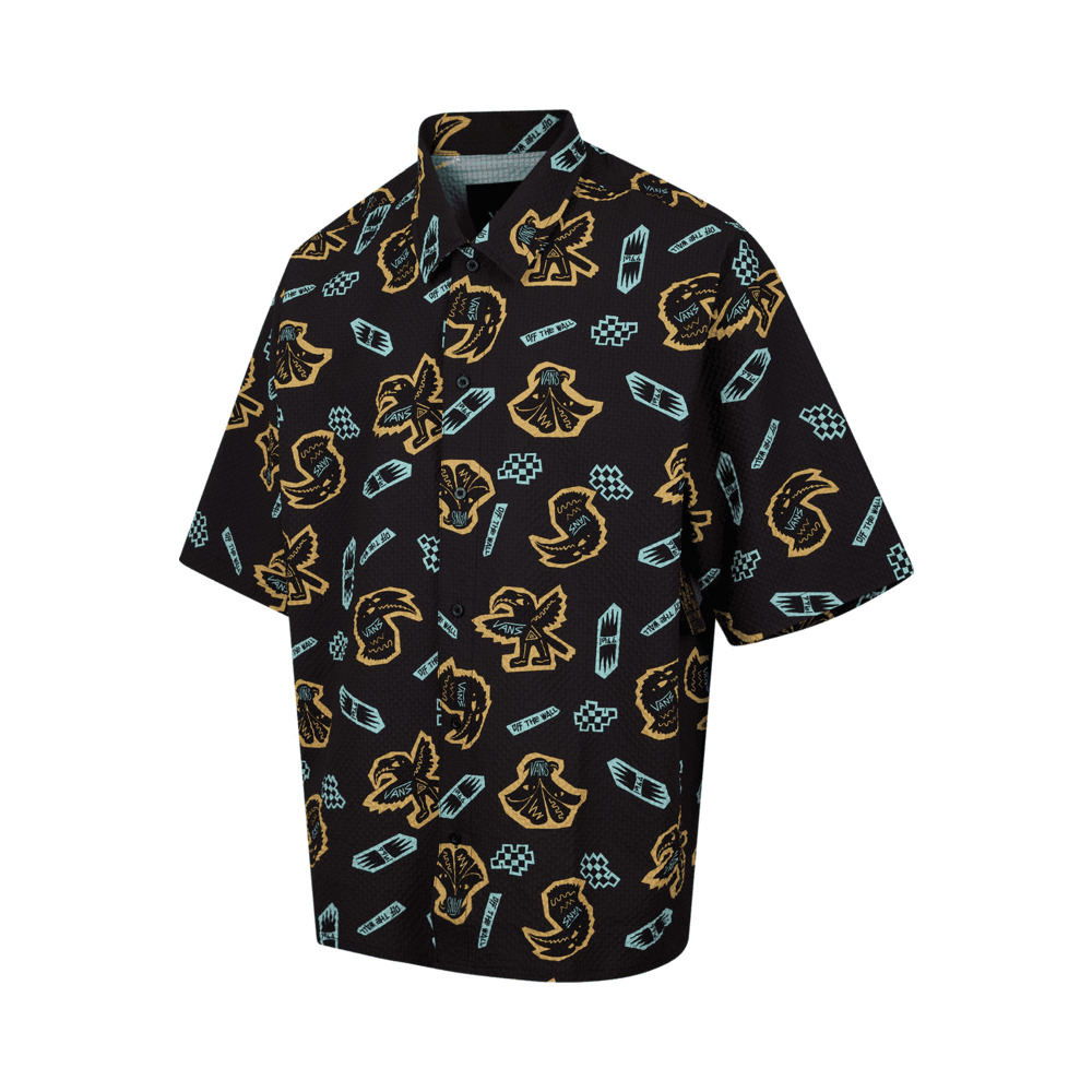 VANS范斯2025男子FUNKY ANIMAL SS SHIRT短袖衬衫VN000NNEEDF