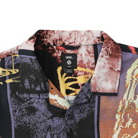 VANS范斯2025男子Prospect Collage SS Woven短袖衬衫VN000M1DJDU