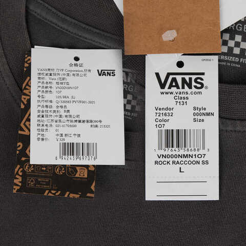 VANS范斯2025女子ROCK RACCOON SS TEE针织无领短TVN000NMN1O7