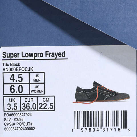 VANS范斯2025中性SUPER LOW PRO FRAYEDCLVN000EFQCJK