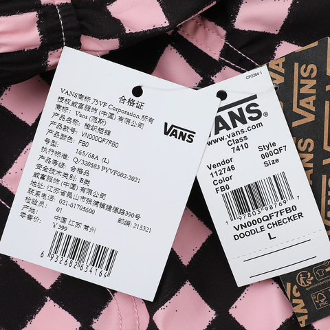 VANS范斯2025女子DOODLE CHECKER SHORTS梭织短裤VN000QF7FB0