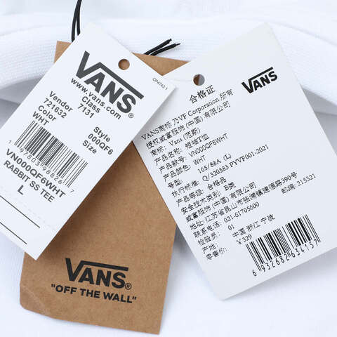 VANS范斯2025女子RABBIT SS TEE针织无领短TVN000QF6WHT