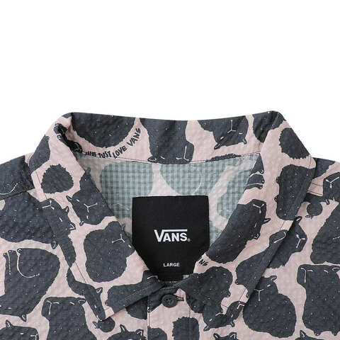 VANS范斯2025男子CAPYBARA AOP SHIRT短袖衬衫VN000RNNPLC