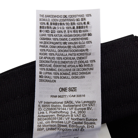 VANS范斯2025中性HANAI CAP弯沿帽VN000R64BLK