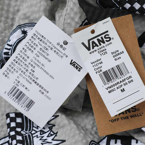VANS范斯2025男子MISC AOP SS SHIRT短袖衬衫VN000RA8FGR