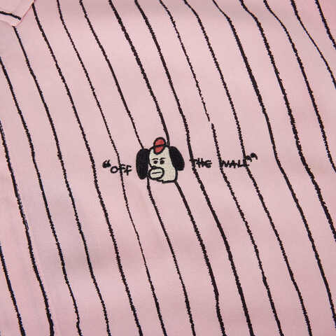 VANS范斯2025男子DOG STRIPE SS SHIRT短袖衬衫VN000QF5FAY