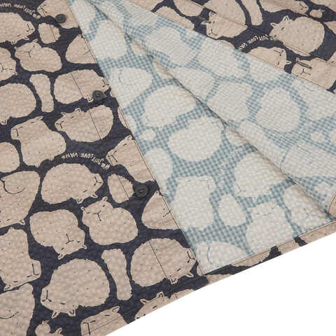 VANS范斯2025男子CAPYBARA AOP SHIRT短袖衬衫VN000RNNPLA