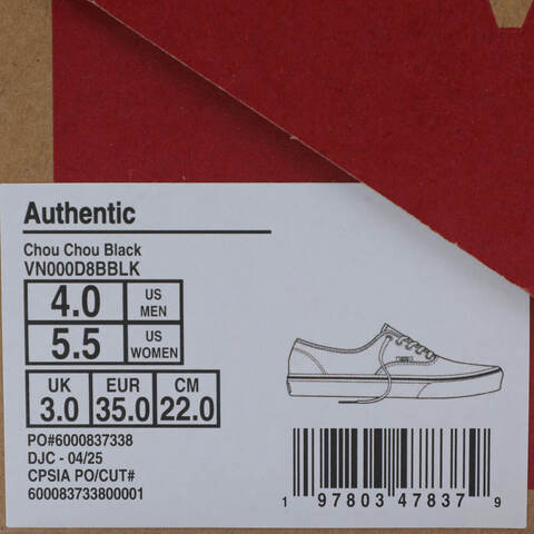VANS范斯2025女子AuthenticCLVN000D8BBLK