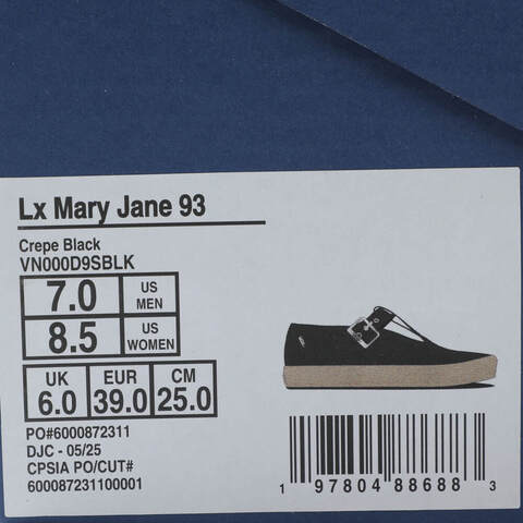 VANS范斯2025中性LX MARY JANE 93CLVN000D9SBLK