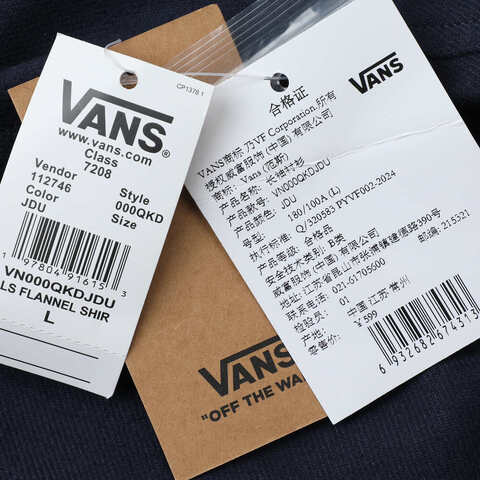 VANS范斯2025男子LS FLANNEL SHIRT梭织长袖衬衫VN000QKDJDU