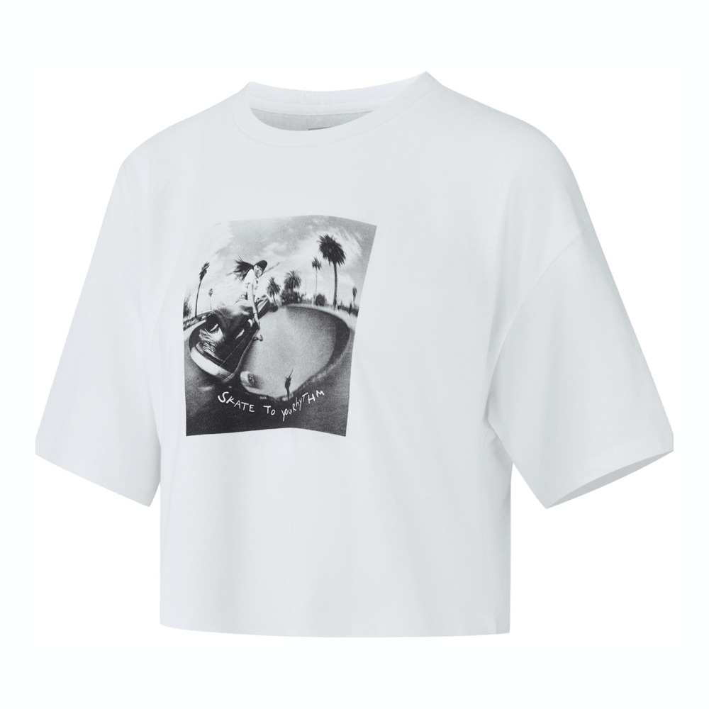 VANS范斯2025女子Rhythm Relaxed Crop ss针织无领短TVN000RCHWHT