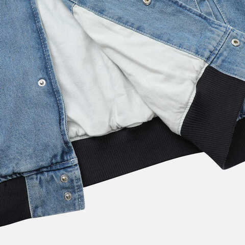 VANS范斯2025男子Denim Baseball Jacket梭织连帽外套VN000P7ECDX