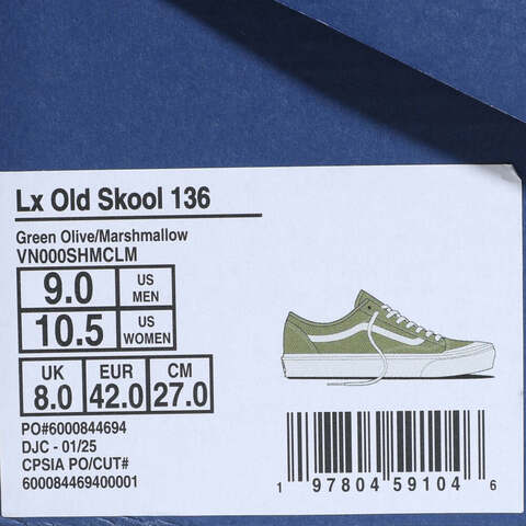 VANS范斯2025中性LX Old Skool 136CLVN000SHMCLM