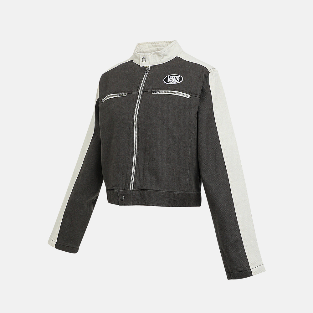 VANS范斯2025女子Ryden Biker Jacket梭织连帽外套VN000R3HEMV